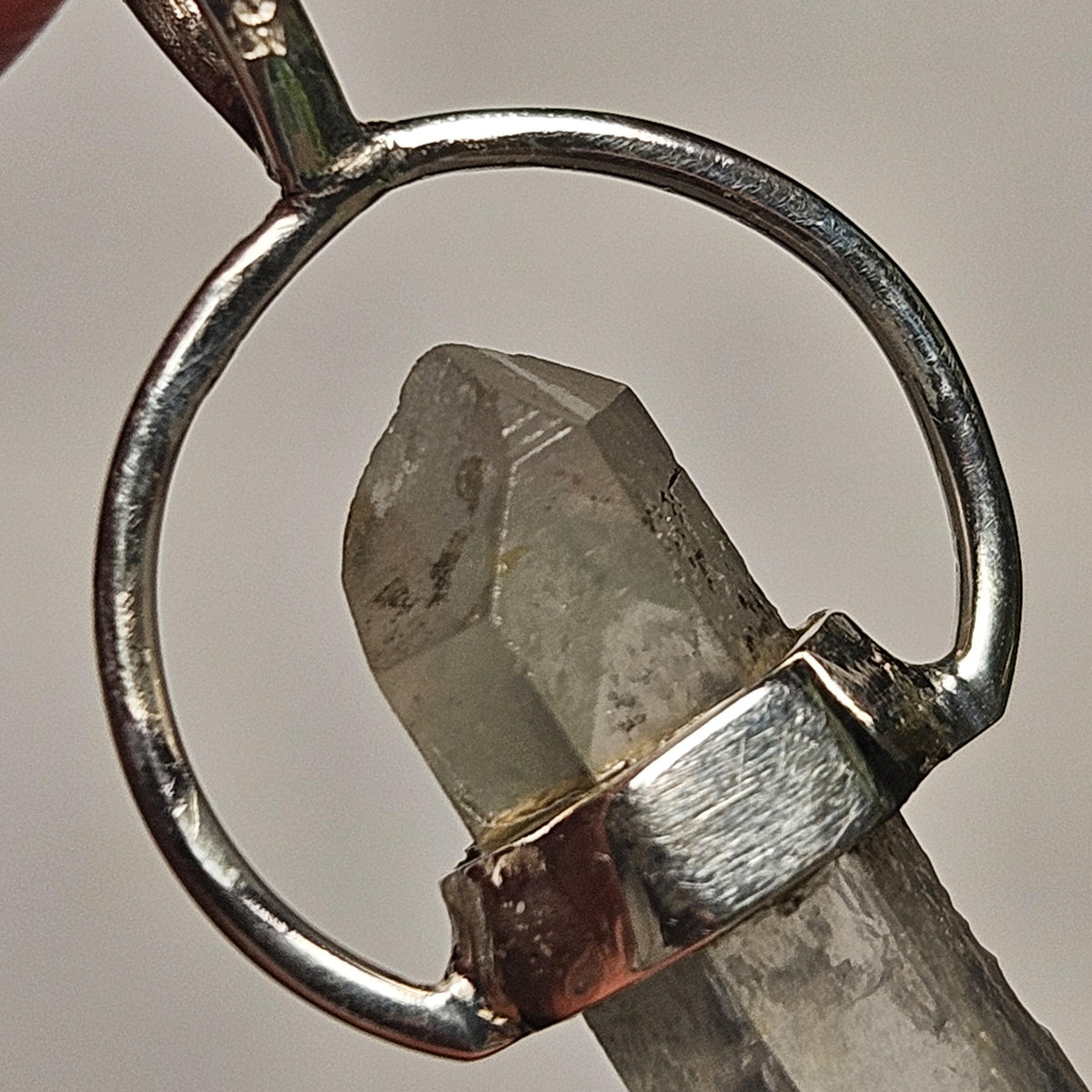Ajoite in Quartz Crystal Pendant from South Africa