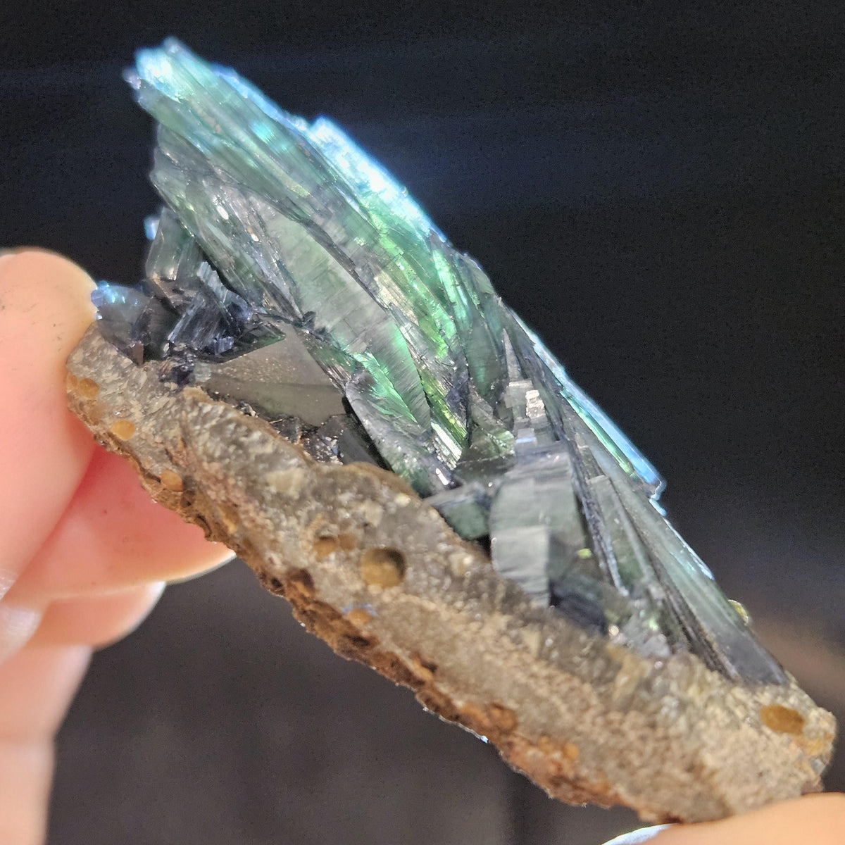 Vivianite Crystal Cluster 37.04g, Vivianite Specimen, Raw Blue