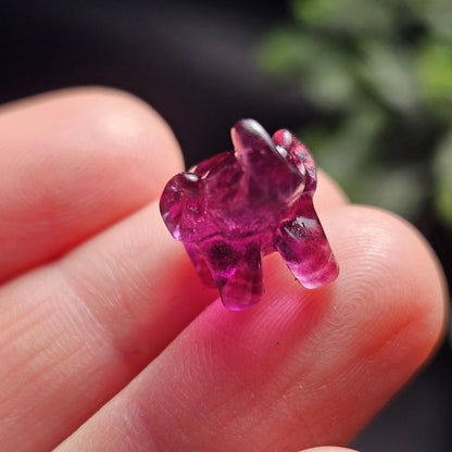 Rainbow Fluorite Elephant Carving