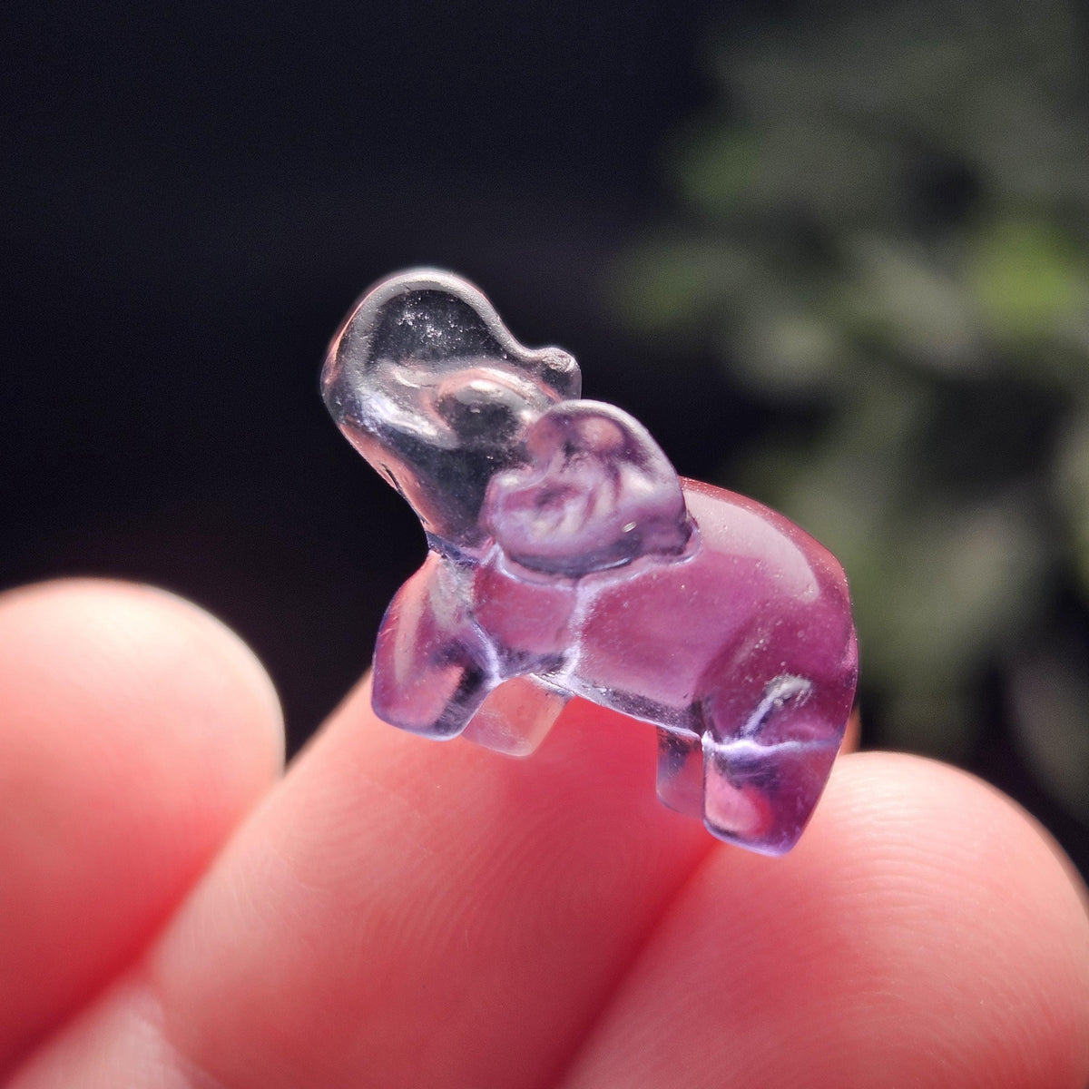 Rainbow Fluorite Elephant Carving