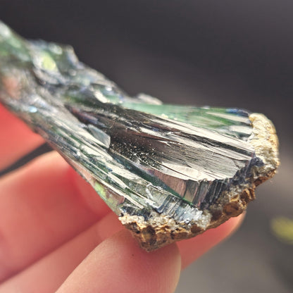Vivianite Crystal Specimen 22.78g, AAA Terminated Vivianite Crystal, Raw Blue
