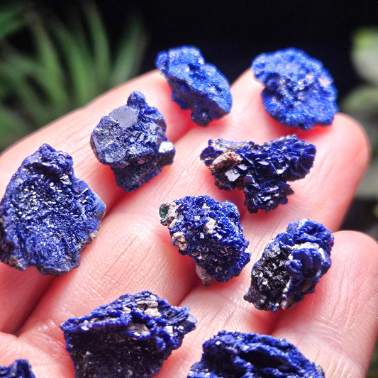 Azurite Crystal Specimen from Morocco, Druzy Terminated Blue Azurite Stone
