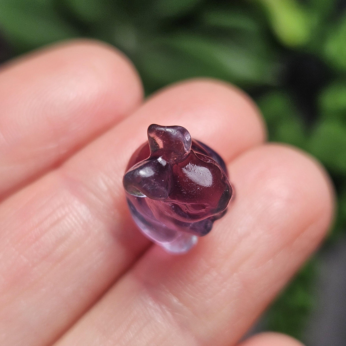 Mini Rabbit Crystal Carving, Rainbow Flourite Bunny Gemstone Polished Miniature