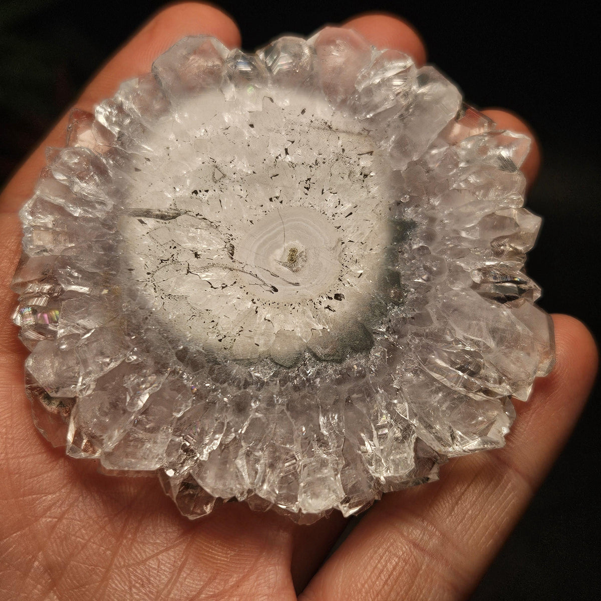 Lavender Amethyst Stalactite Slice with Green Crystal Core (2.5 inches)