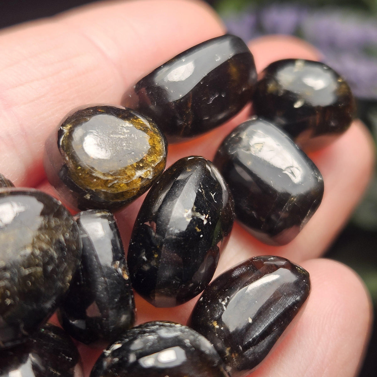 Cognac Tourmaline Crystal, Polished Dravite
