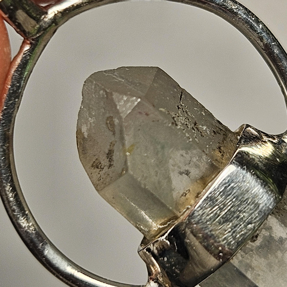 Ajoite in Quartz Crystal Pendant from South Africa