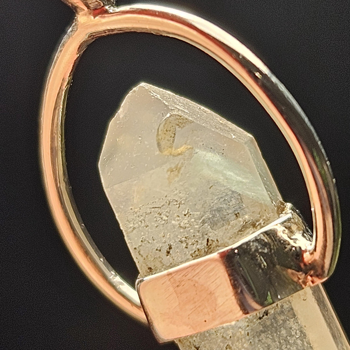 Ajoite in Quartz Crystal Pendant from South Africa