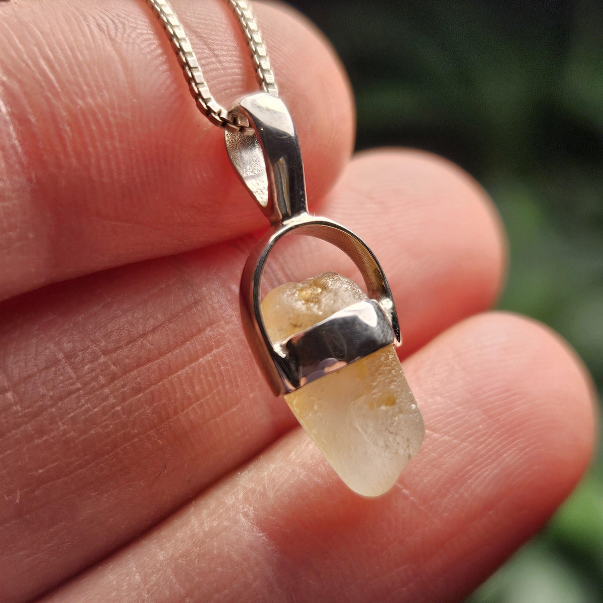 Yellow Sapphire Crystal Pendant, OLD STOCK Sri Lanka Sapphire Necklace Jewelry