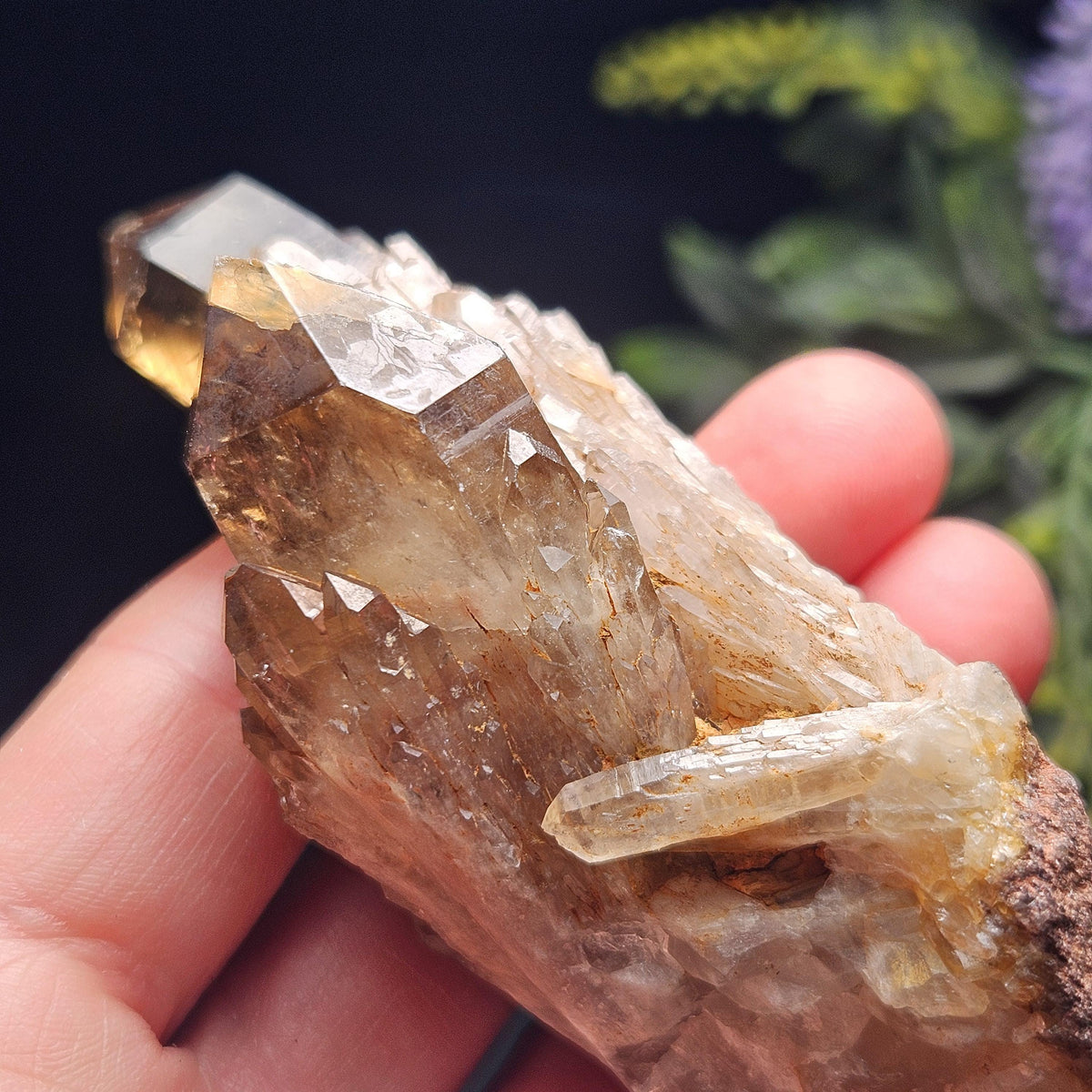 Kundalini Congo Citrine Quartz Cluster 93.58g, Smoky Citrine Crystal
