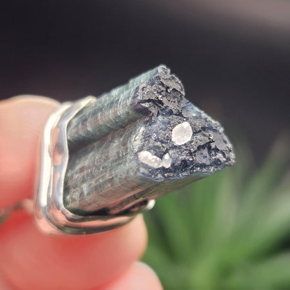 Blue Tourmaline Crystal Pendant, Sterling Silver Tourmaline Necklace