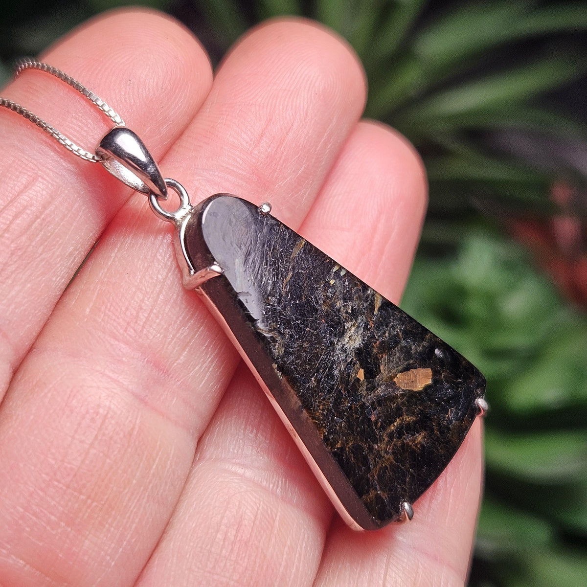 Greenland Nuummite Pendant, Rare Authentic Collector's Crystal