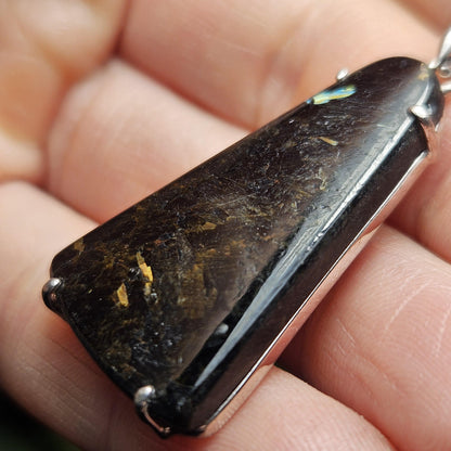 Greenland Nuummite Pendant, Rare Authentic Collector's Crystal