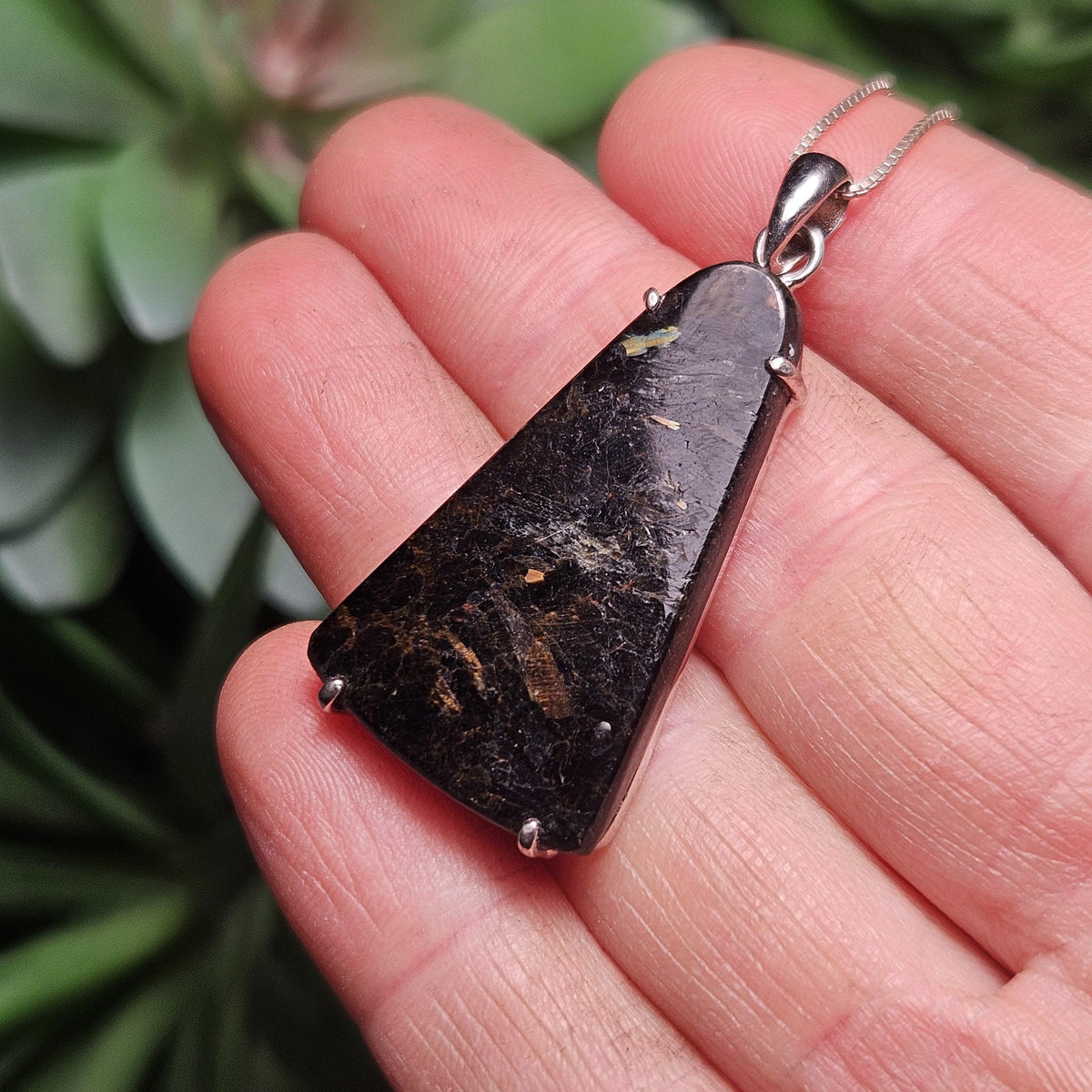 Greenland Nuummite Pendant, Rare Authentic Collector's Crystal