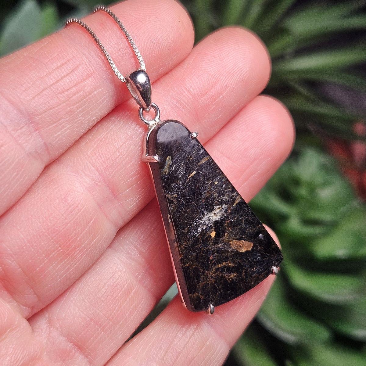 Greenland Nuummite Pendant, Rare Authentic Collector's Crystal