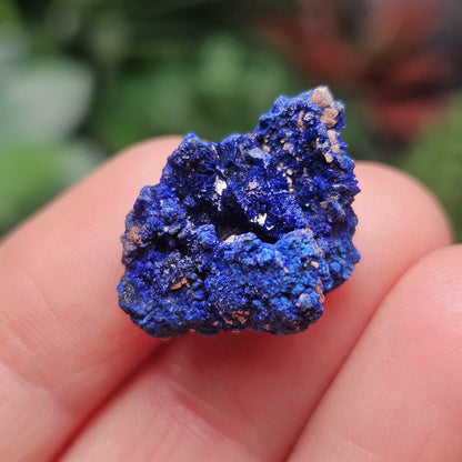 Azurite Crystal Specimen from Morocco, Druzy Terminated Blue Azurite Stone