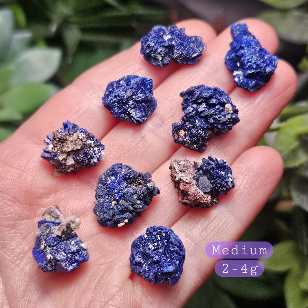 Azurite Crystal Specimen from Morocco, Druzy Terminated Blue Azurite Stone