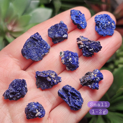 Azurite Crystal Specimen from Morocco, Druzy Terminated Blue Azurite Stone