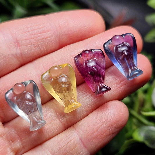 Miniature Crystal Angel Carving