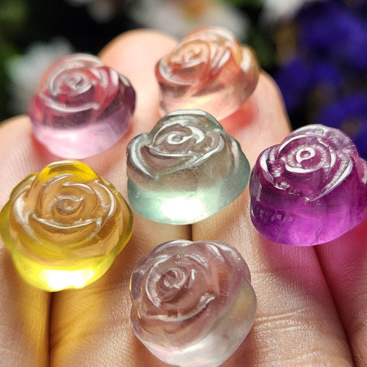 Mini Gemstone Rose Carving
