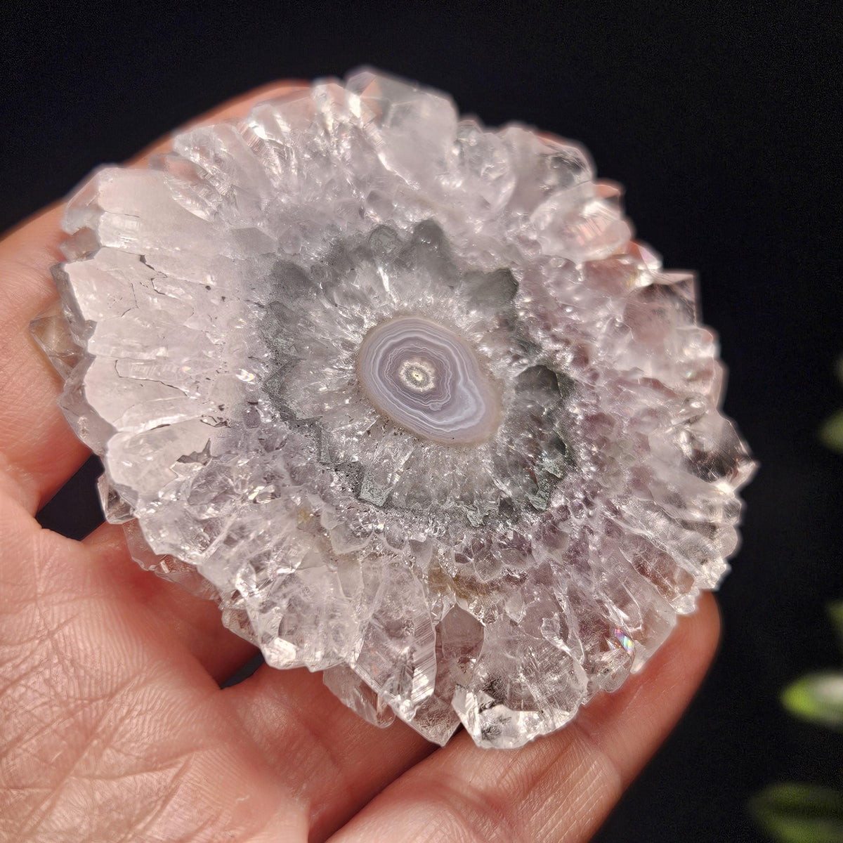 Lavender Amethyst Stalactite Slice with Green Crystal Core (2.5 inches)