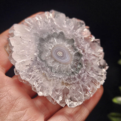 Lavender Amethyst Stalactite Slice with Green Crystal Core (2.5 inches)