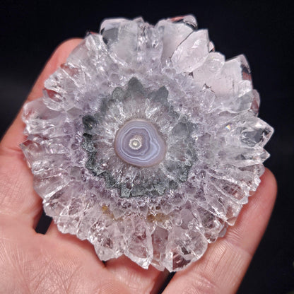 Lavender Amethyst Stalactite Slice with Green Crystal Core (2.5 inches)