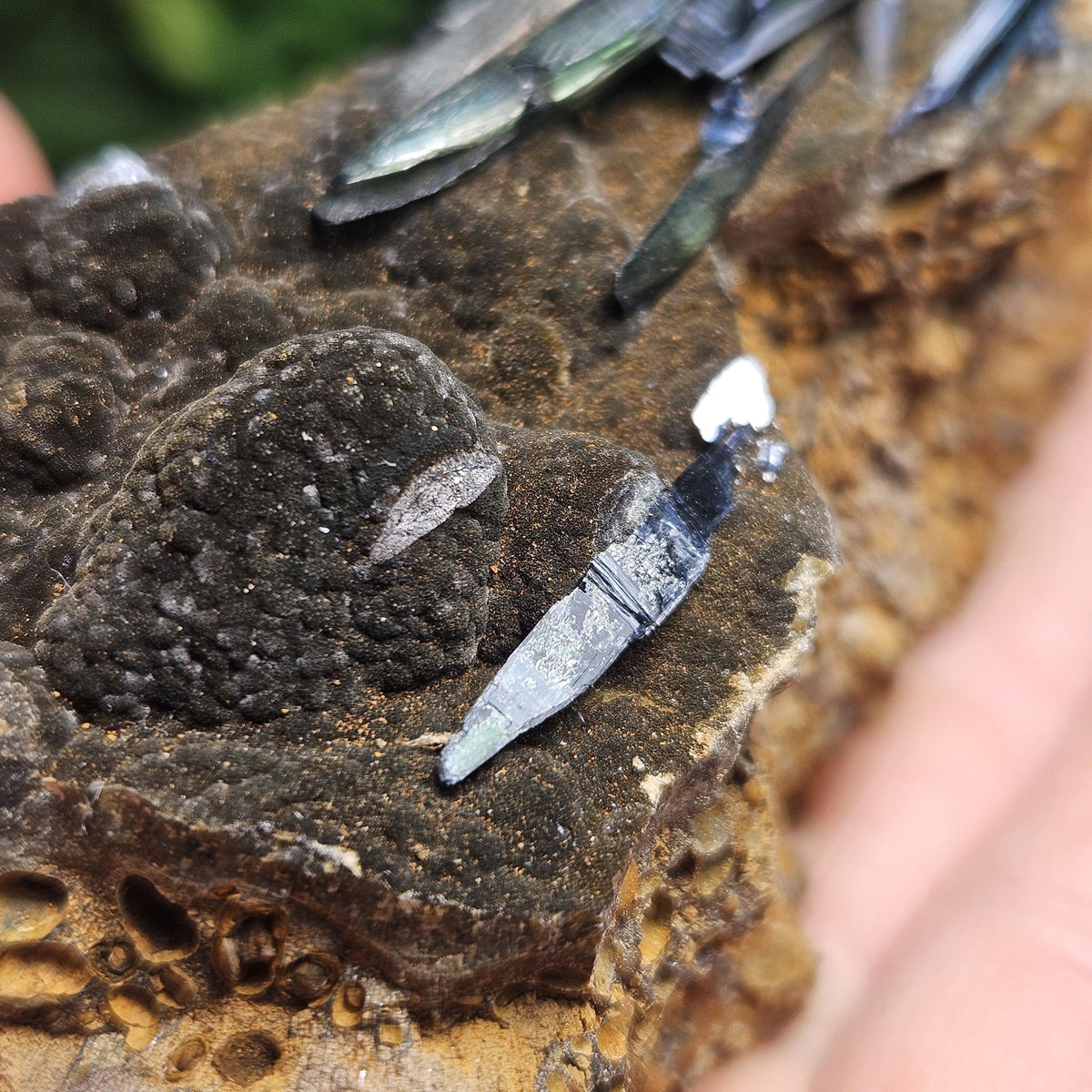 Vivianite Crystal Cluster 144.18g, Vivianite Specimen, Raw Blue