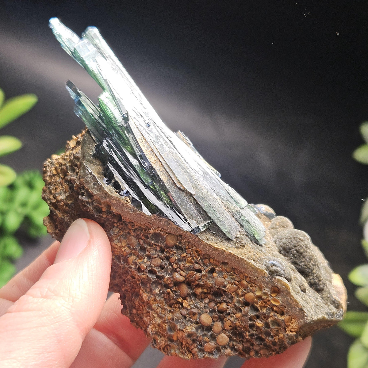 Vivianite Crystal Cluster 144.18g, Vivianite Specimen, Raw Blue