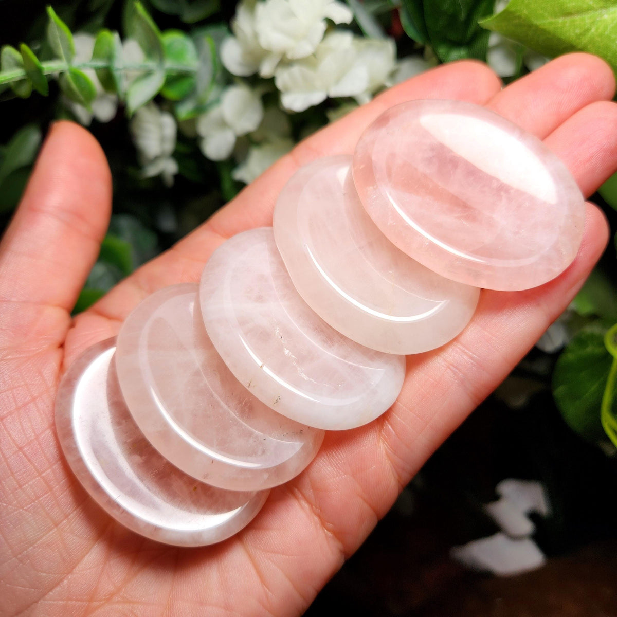 Rose Quartz Worry Stone, Polished Palm Stone