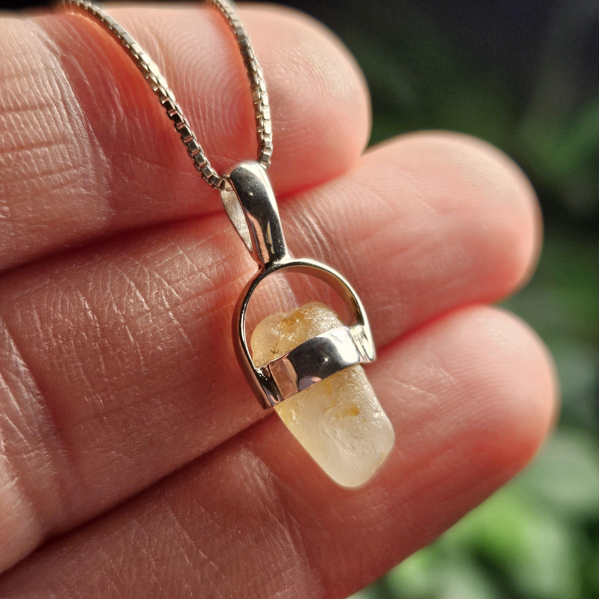 Yellow Sapphire Crystal Pendant, OLD STOCK Sri Lanka Sapphire Necklace Jewelry