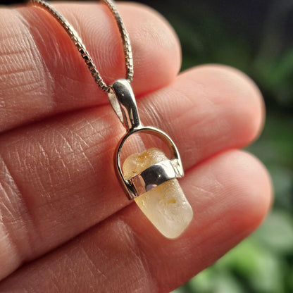 Yellow Sapphire Crystal Pendant, OLD STOCK Sri Lanka Sapphire Necklace Jewelry