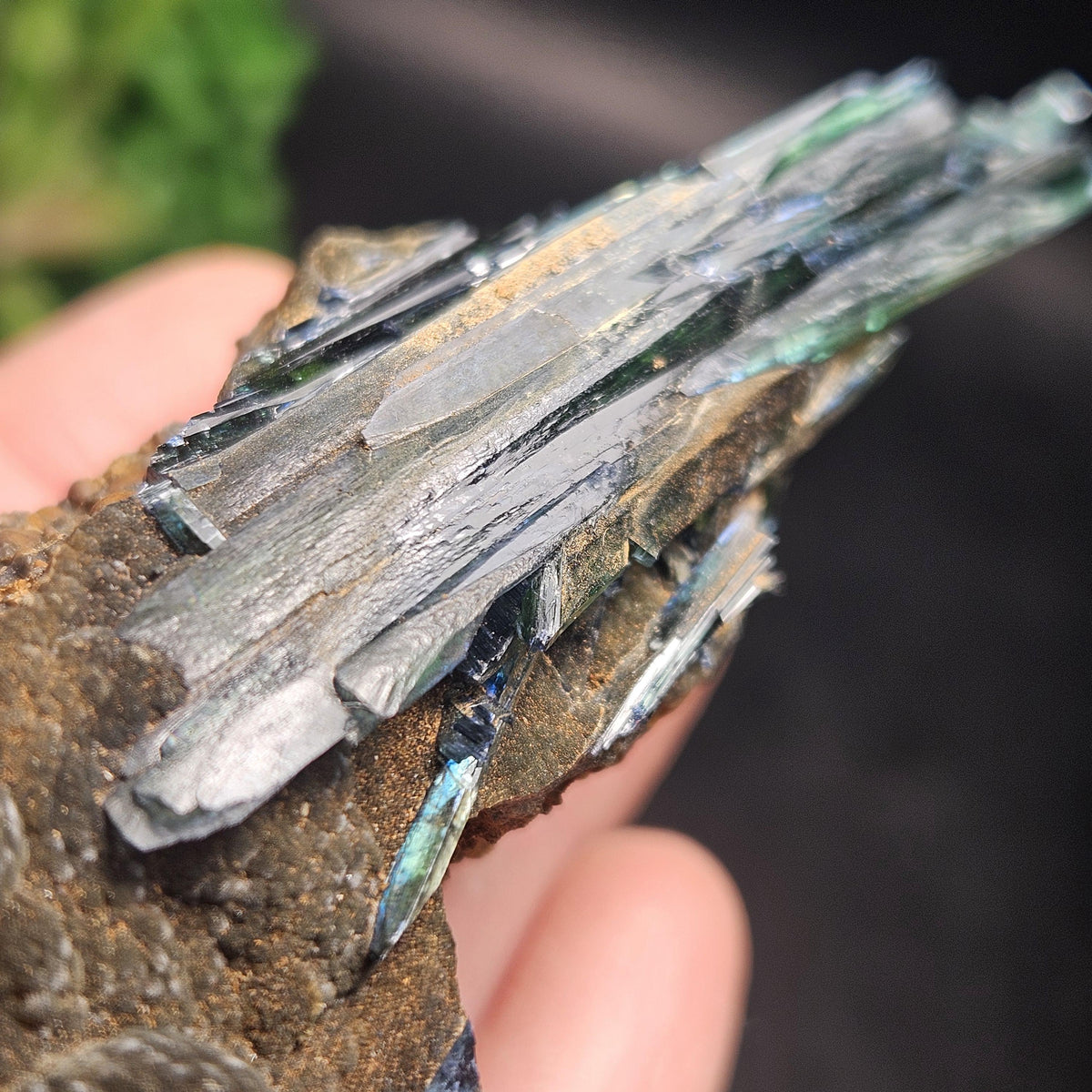Vivianite Crystal Cluster 144.18g, Vivianite Specimen, Raw Blue