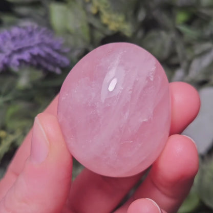 Rose Quartz Crystal Palm Stone (1.25"+)