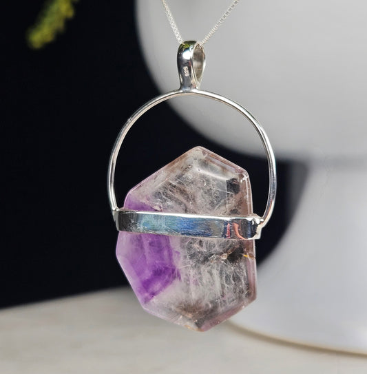 Brandberg Amethyst Crystal Pendant 50x32mm