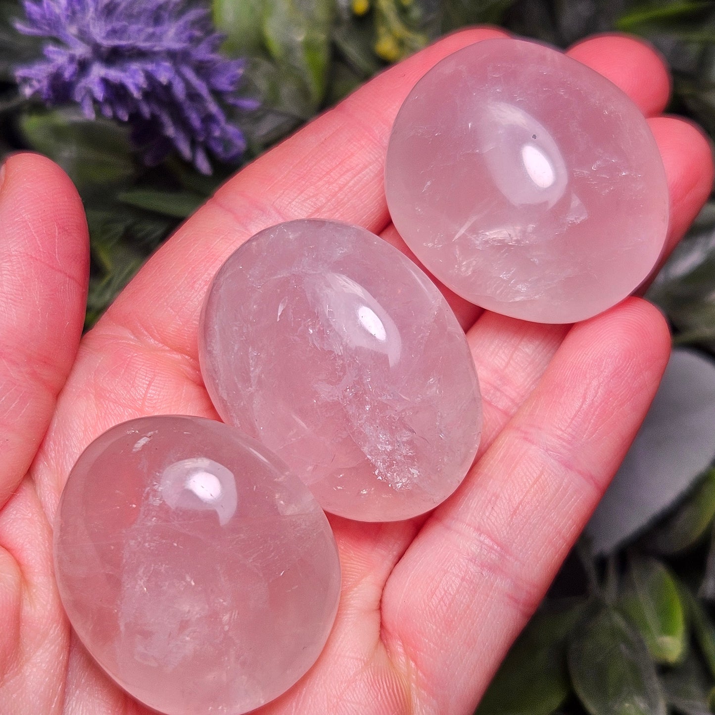 Rose Quartz Crystal Palm Stone (1.25"+)