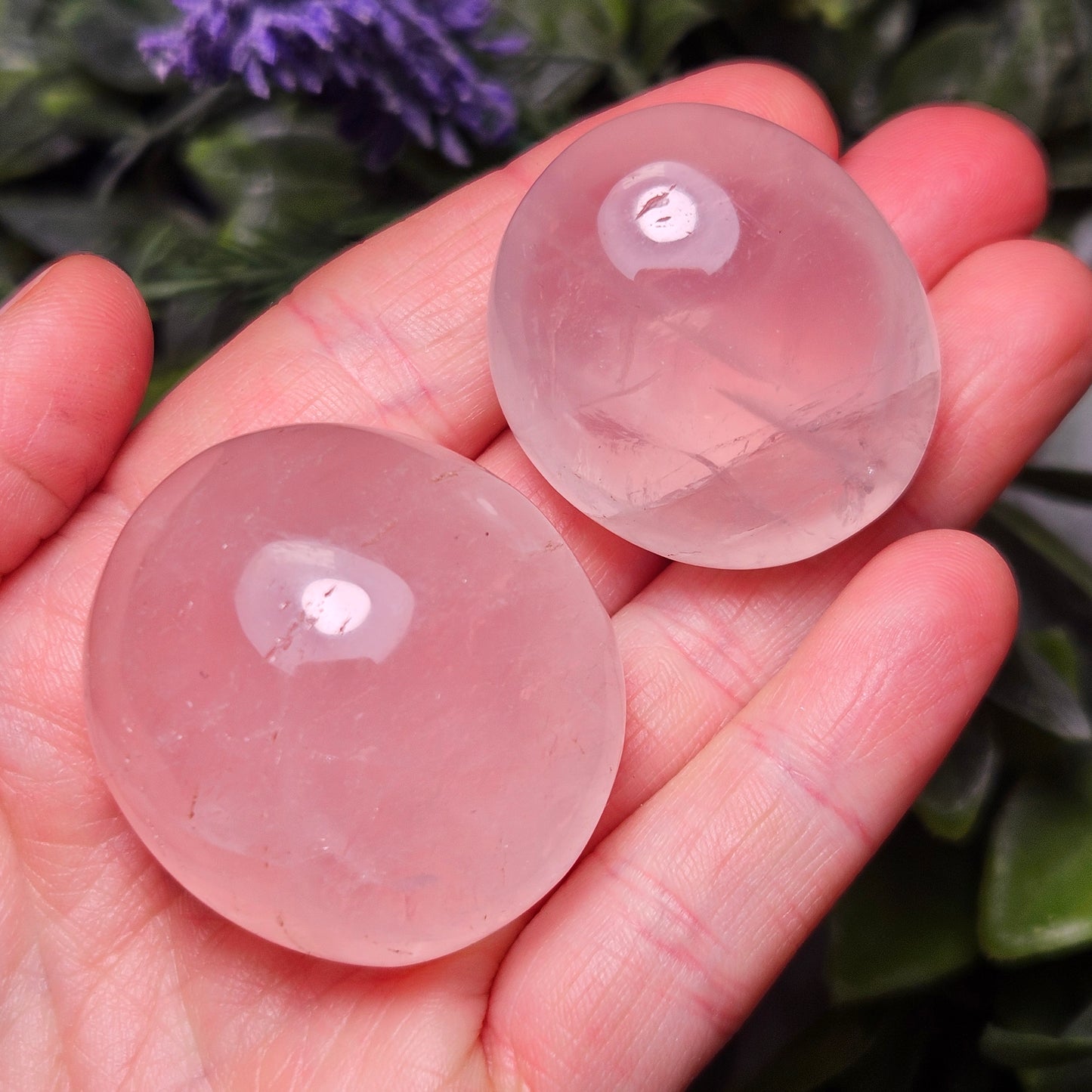 Rose Quartz Crystal Palm Stone (1.25"+)