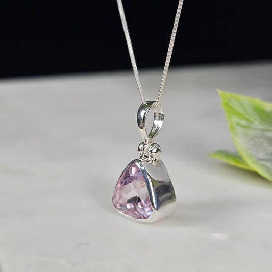 Kunzite Crystal Pendant 23x12mm