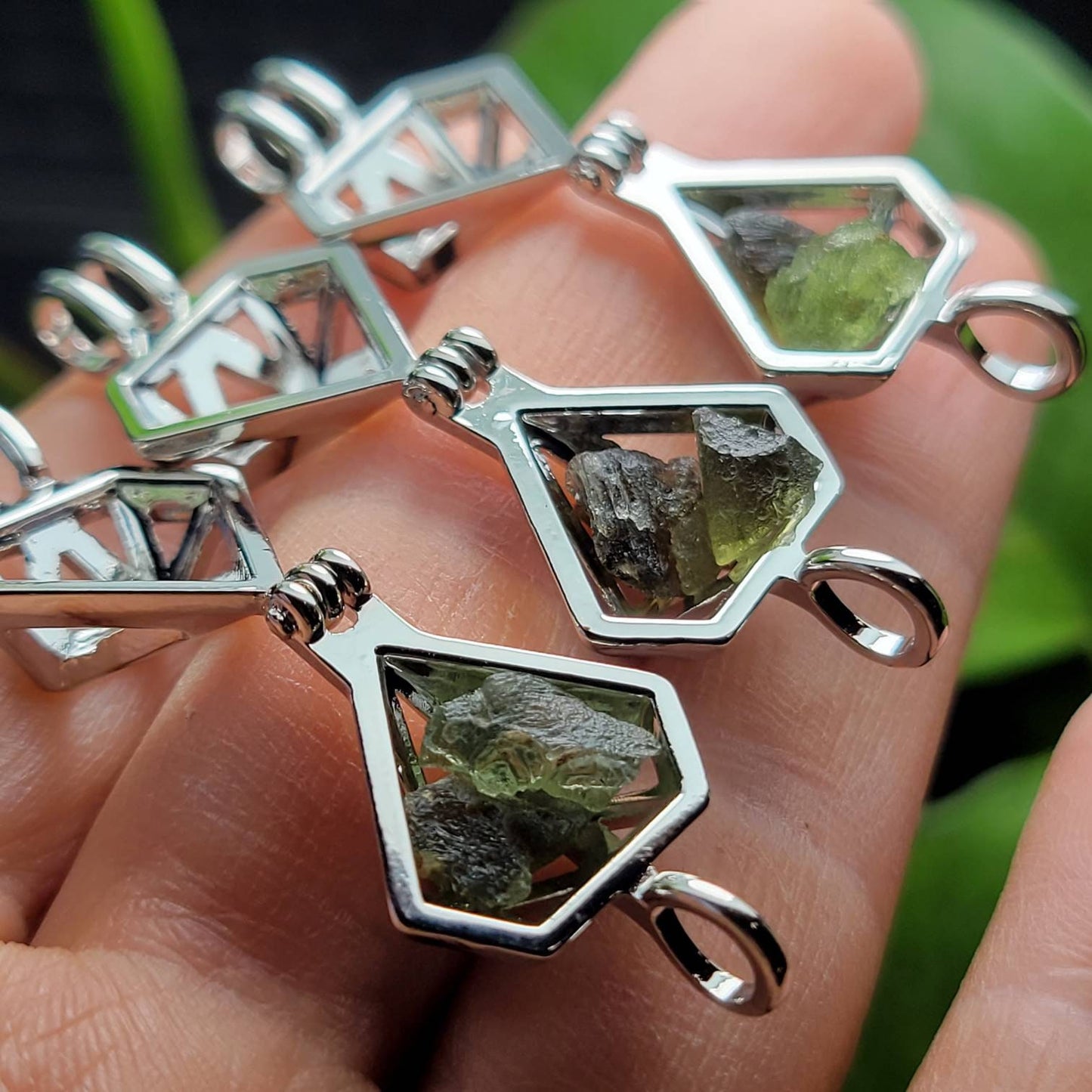 Moldavite Prism Pendant