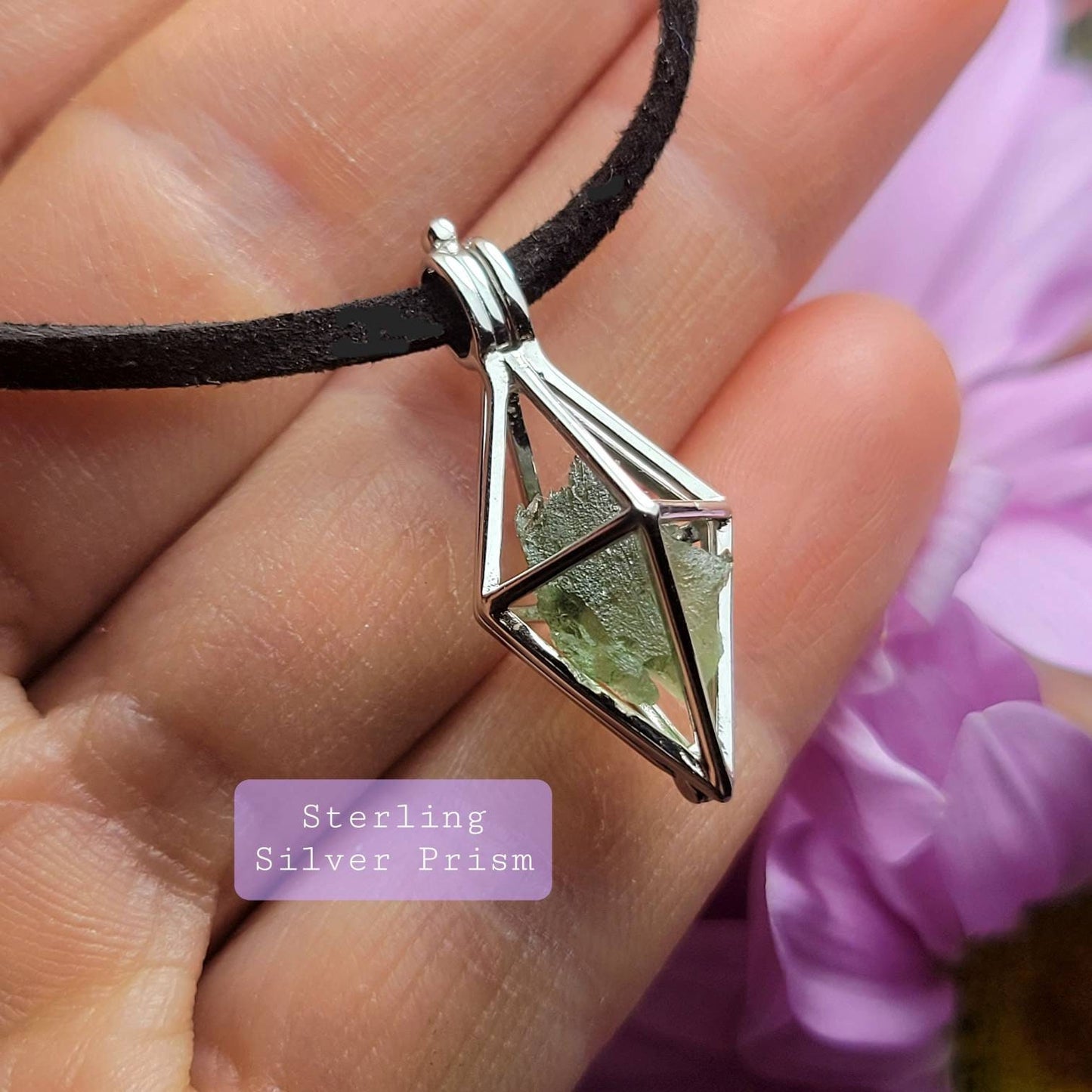 Moldavite Prism Pendant